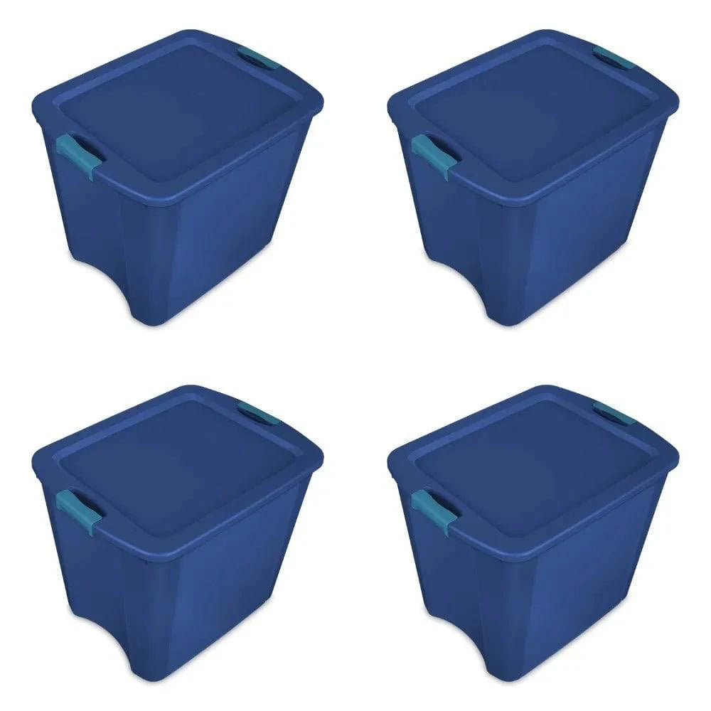 26 Gallon Latch and Carry Plastic, True Blue, Set of 4 Kitchen Storage & Organization Food - Growtochoice LLC