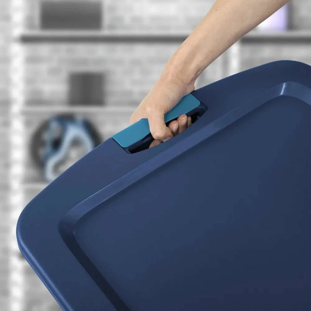 26 Gallon Latch and Carry Plastic, True Blue, Set of 4 Kitchen Storage & Organization Food - Growtochoice LLC