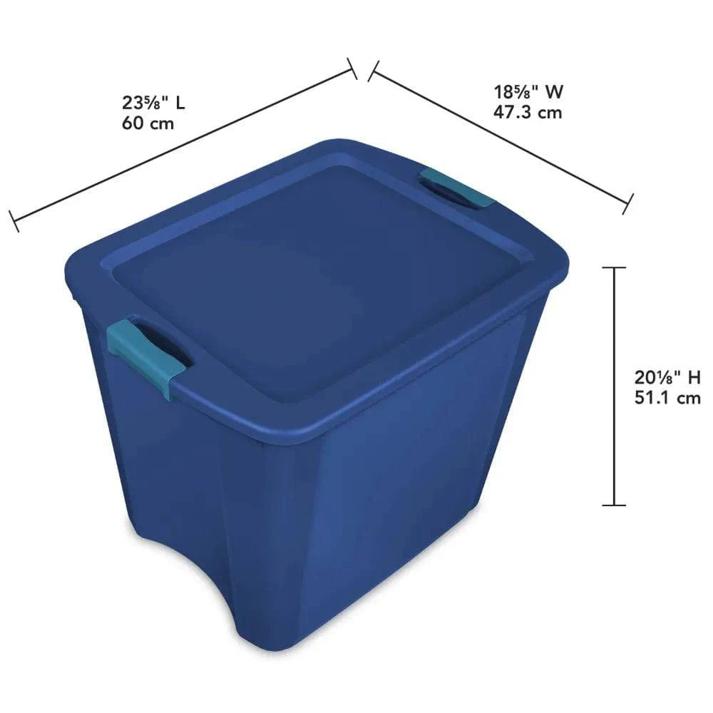 26 Gallon Latch and Carry Plastic, True Blue, Set of 4 Kitchen Storage & Organization Food - Growtochoice LLC