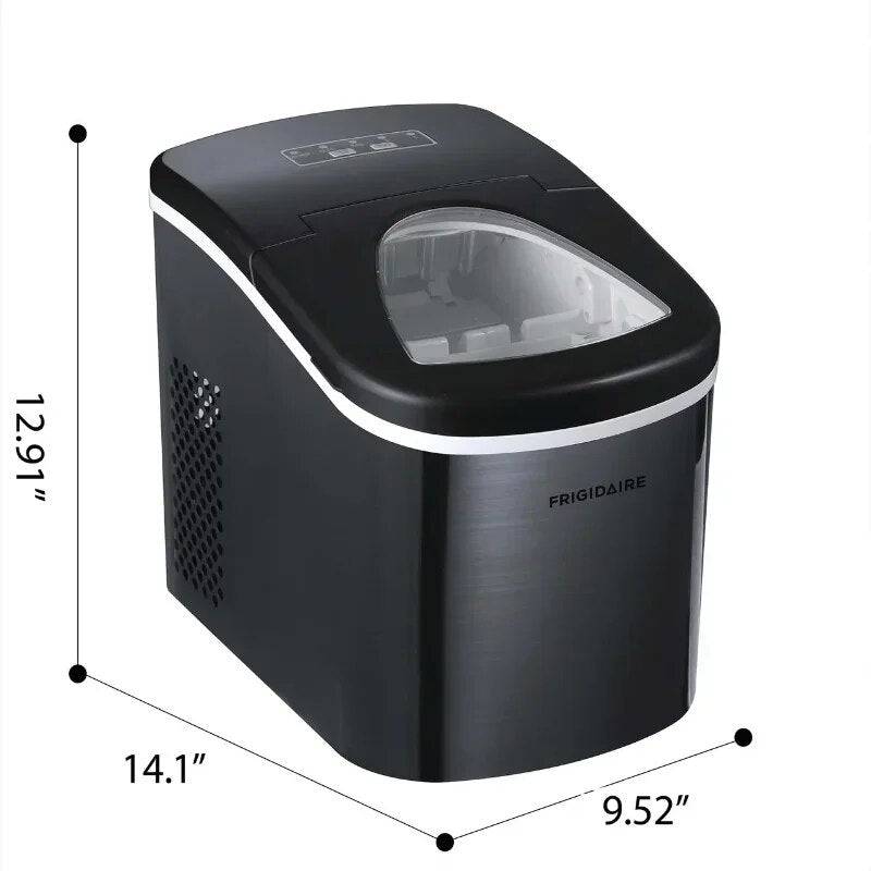 26 lb. Countertop Ice Maker, Black/ Stainless Steel - Growtochoice LLC