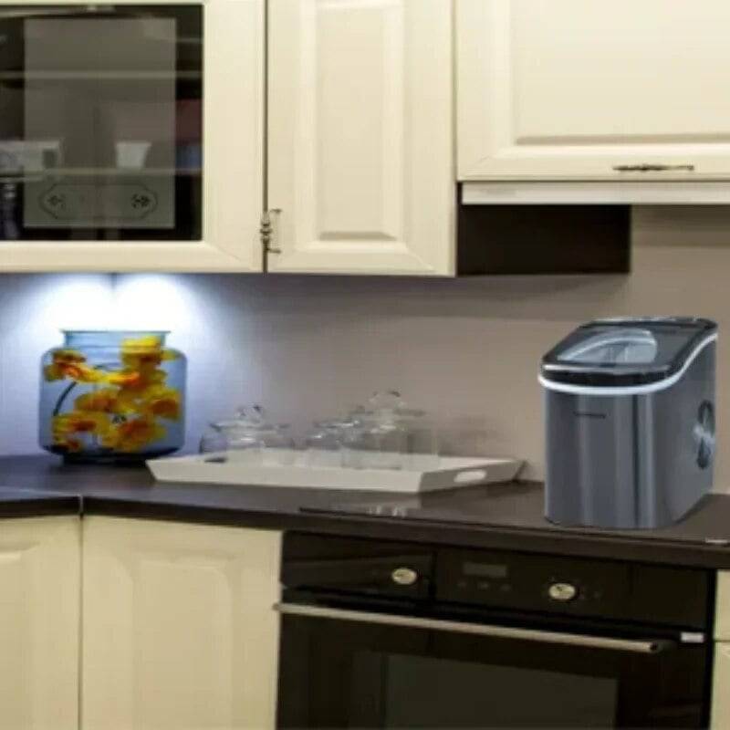 26 lb. Countertop Ice Maker, Black/ Stainless Steel - Growtochoice LLC