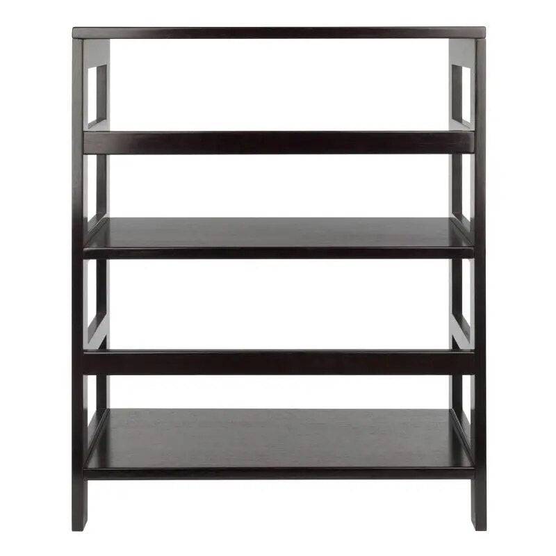 29.21" 2 Tier Leo Shelf Storage or Bookshelf Wide Espresso Brown - Growtochoice LLC