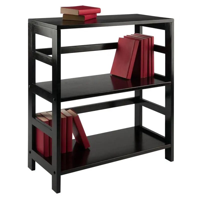 29.21" 2 Tier Leo Shelf Storage or Bookshelf Wide Espresso Brown