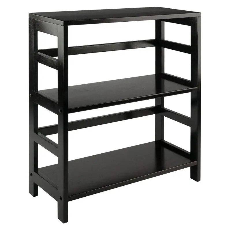 29.21" 2 Tier Leo Shelf Storage or Bookshelf Wide Espresso Brown - Growtochoice LLC