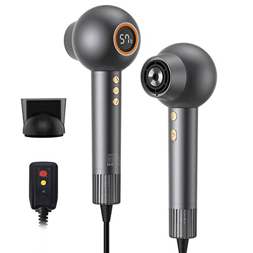 Savani Ions Hair Dryer: Harness the Power of Negative Ions with a High-Speed 110,000 RPM Brushless Motor for Fast Drying, Hair Protection, and LED Temperature Display – Ideal for Home, Salon, and Travel - Growtochoice LLC