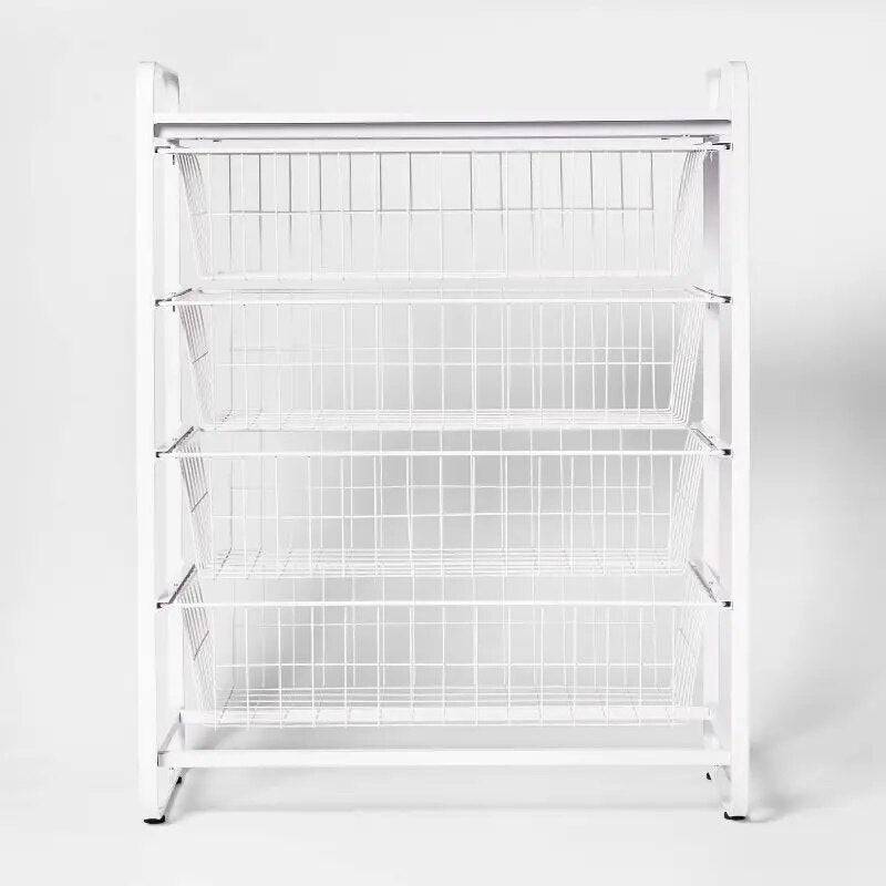 4 Drawer Metal Storage Organizer White - Growtochoice LLC