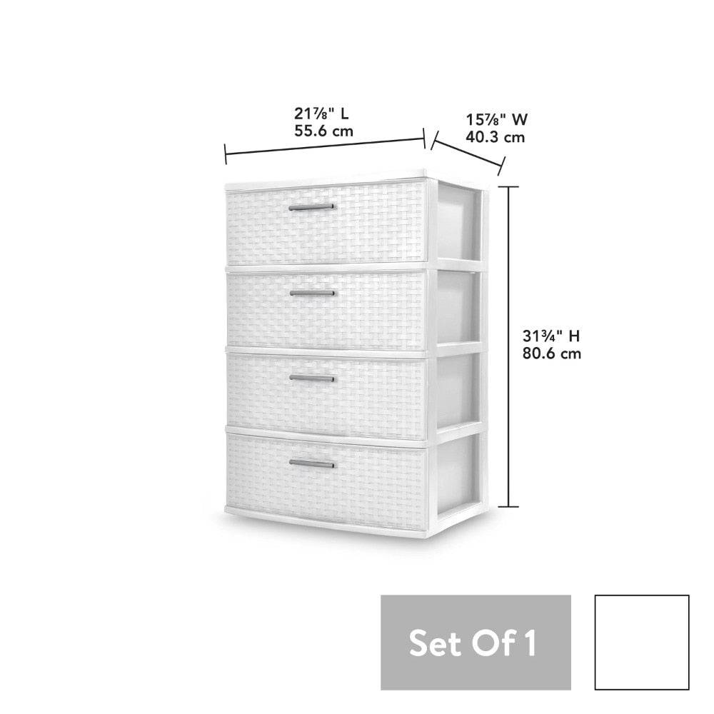 4 Drawer Wide Weave Tower Cement Storage Box home hanging clothes drawer - Growtochoice LLC