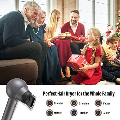 Savani Ions Hair Dryer: Harness the Power of Negative Ions with a High-Speed 110,000 RPM Brushless Motor for Fast Drying, Hair Protection, and LED Temperature Display – Ideal for Home, Salon, and Travel - Growtochoice LLC