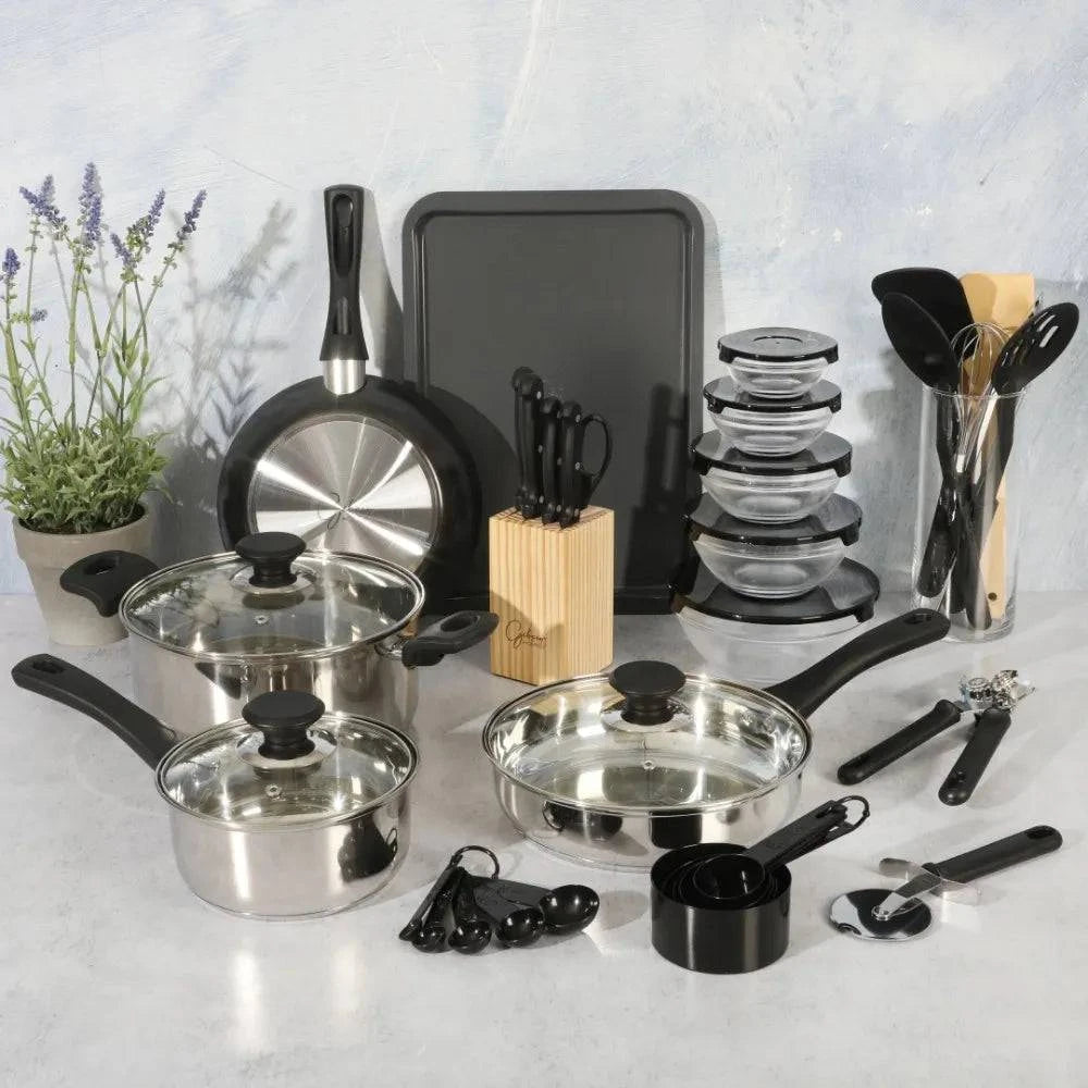 71-Piece Stainless Steel Silver Cookware Combo Set - Growtochoice LLC