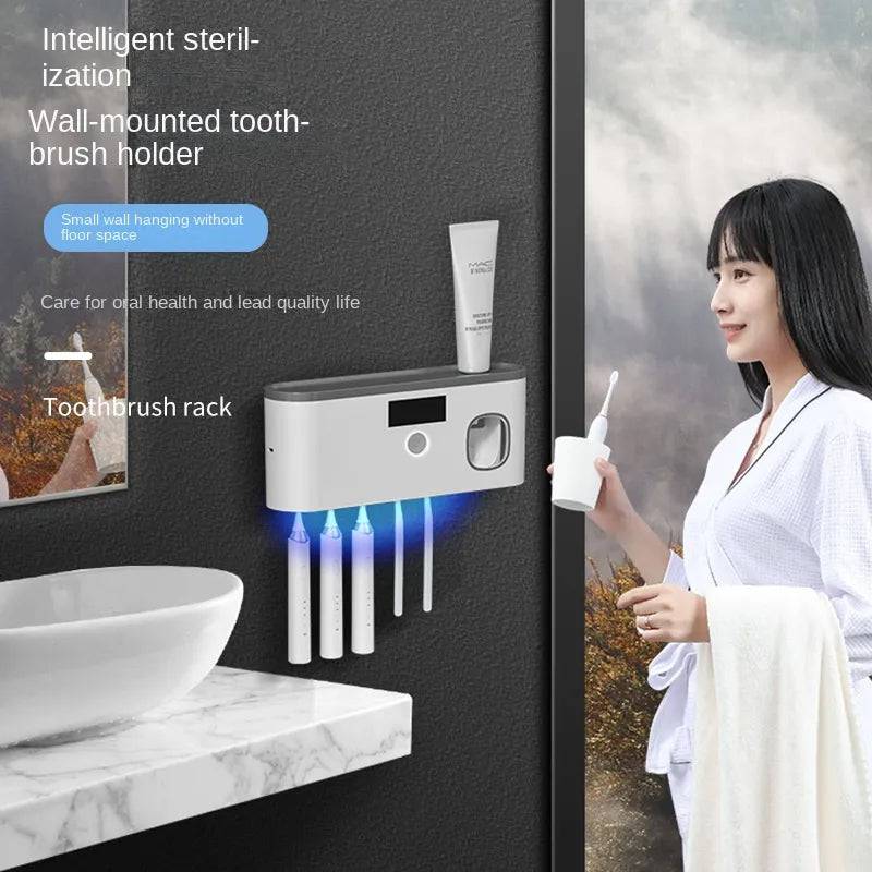 Wall-mounted Toothbrush Storage with UV - Growtochoice LLC