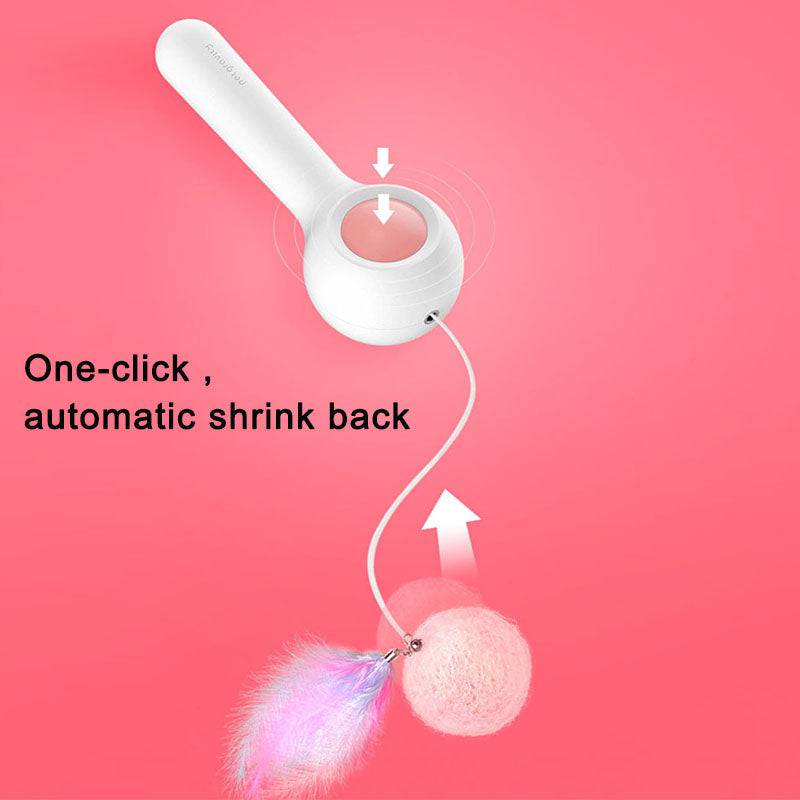 Cat Retractable Stick Feather Toy - Growtochoice LLC