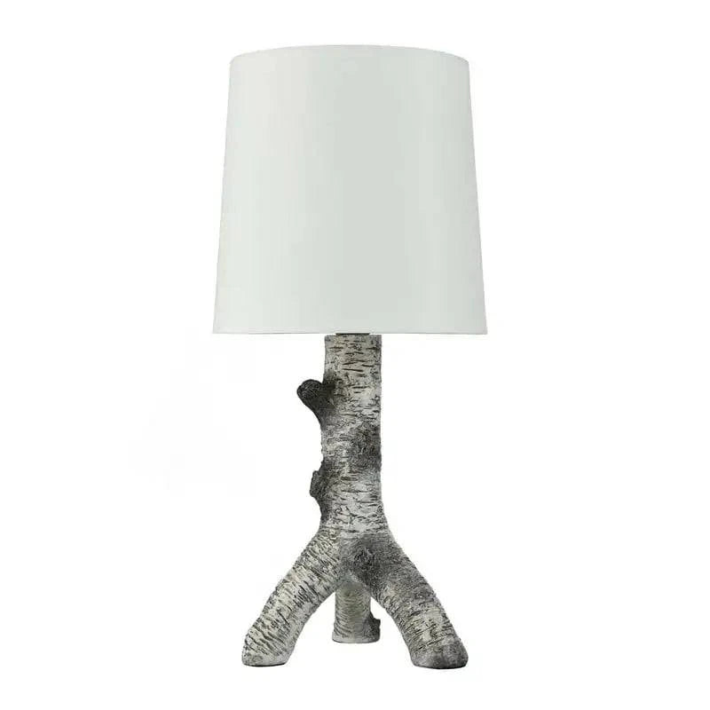 Birch Branch Table Lamp with White Shade, bulb included, 17.25 Restaurant accessories Room decoration Korean room Crow lamp Aest - Growtochoice LLC