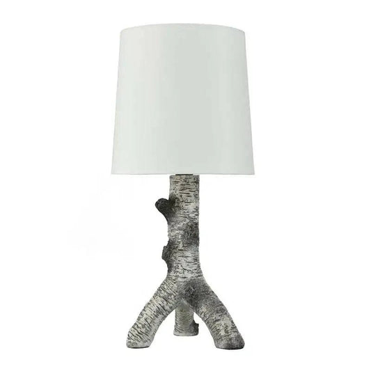 Birch Branch Table Lamp with White Shade, bulb included, 17.25 Restaurant accessories Room decoration Korean room Crow lamp Aest - Growtochoice LLC