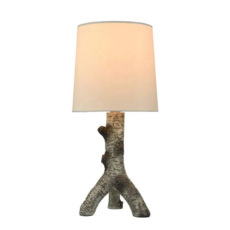 Birch Branch Table Lamp with White Shade, bulb included, 17.25 Restaurant accessories Room decoration Korean room Crow lamp Aest - Growtochoice LLC