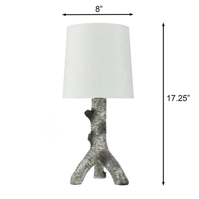 Birch Branch Table Lamp with White Shade, bulb included, 17.25 Restaurant accessories Room decoration Korean room Crow lamp Aest - Growtochoice LLC