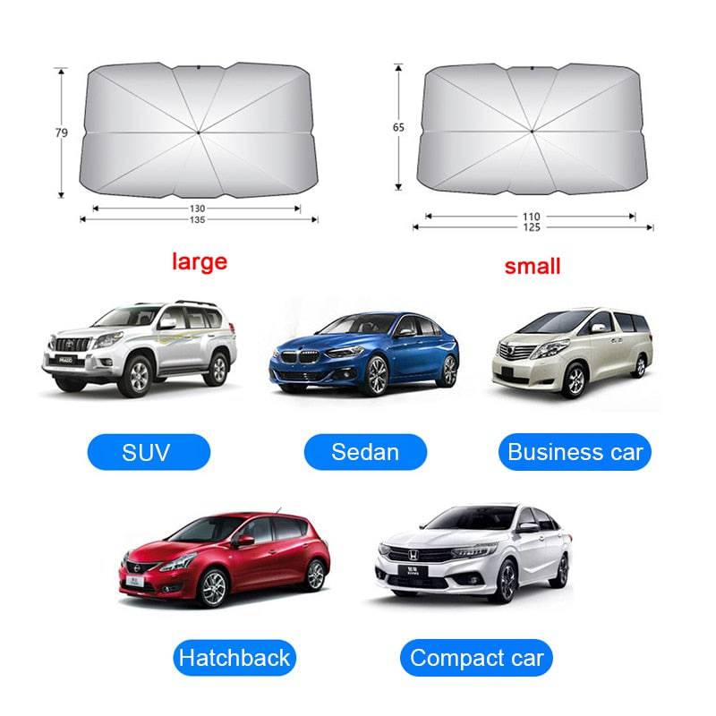 Car Sunshade Umbrella Car Sun Shade Protector Parasol Summer Sun Interior Windshield Protection Accessories For Auto Shading - Growtochoice LLC