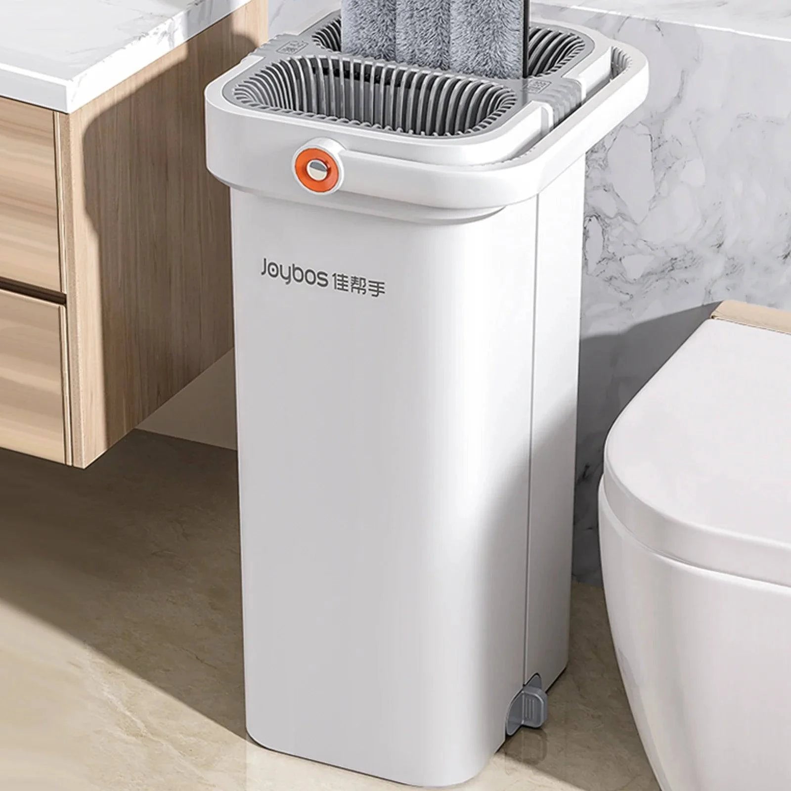 Mop With Bucket and Squeeze,Hand Free Flat Floor Mop and Bucket Multifunction Microfiber Mops Floor Cleaning with Bucket - Growtochoice LLC