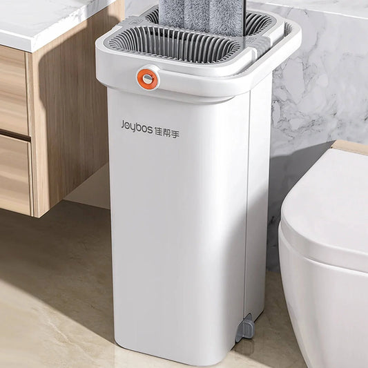 Mop With Bucket and Squeeze,Hand Free Flat Floor Mop and Bucket Multifunction Microfiber Mops Floor Cleaning with Bucket - Growtochoice LLC