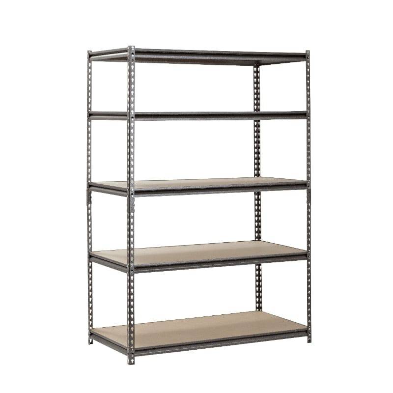 Muscle Rack 48"W x 24"D x 72"H 5-Shelf Steel Freestanding Shelves, Silver-Vein shelves storage organizer shelf - Growtochoice LLC
