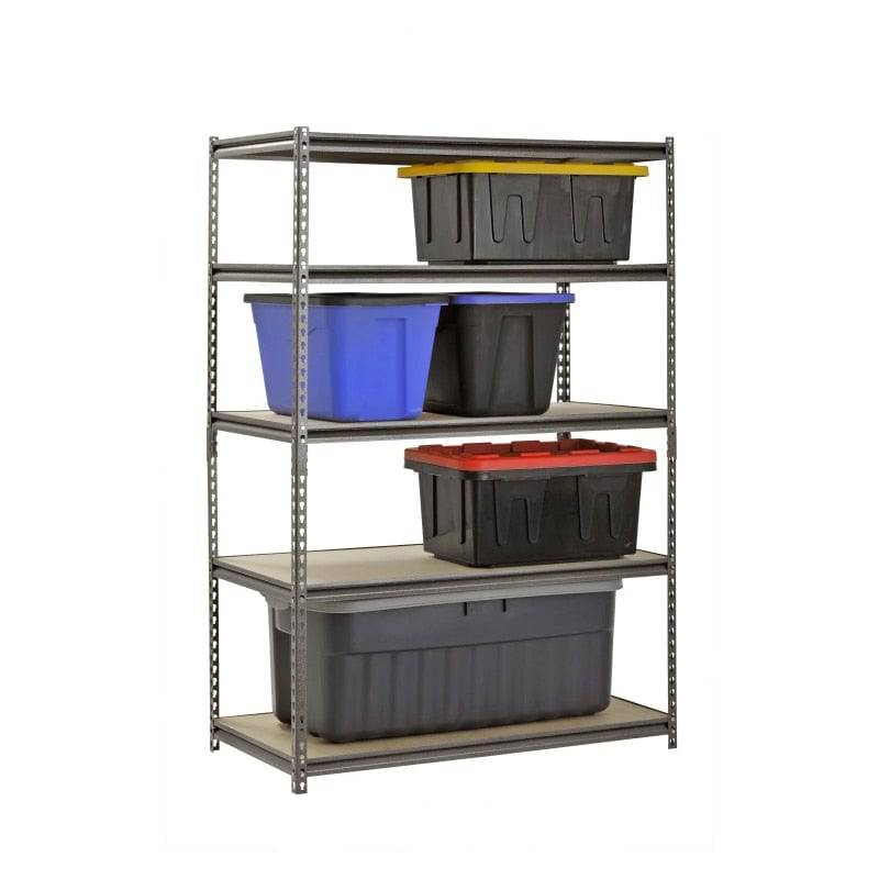 Muscle Rack 48"W x 24"D x 72"H 5-Shelf Steel Freestanding Shelves, Silver-Vein shelves storage organizer shelf - Growtochoice LLC