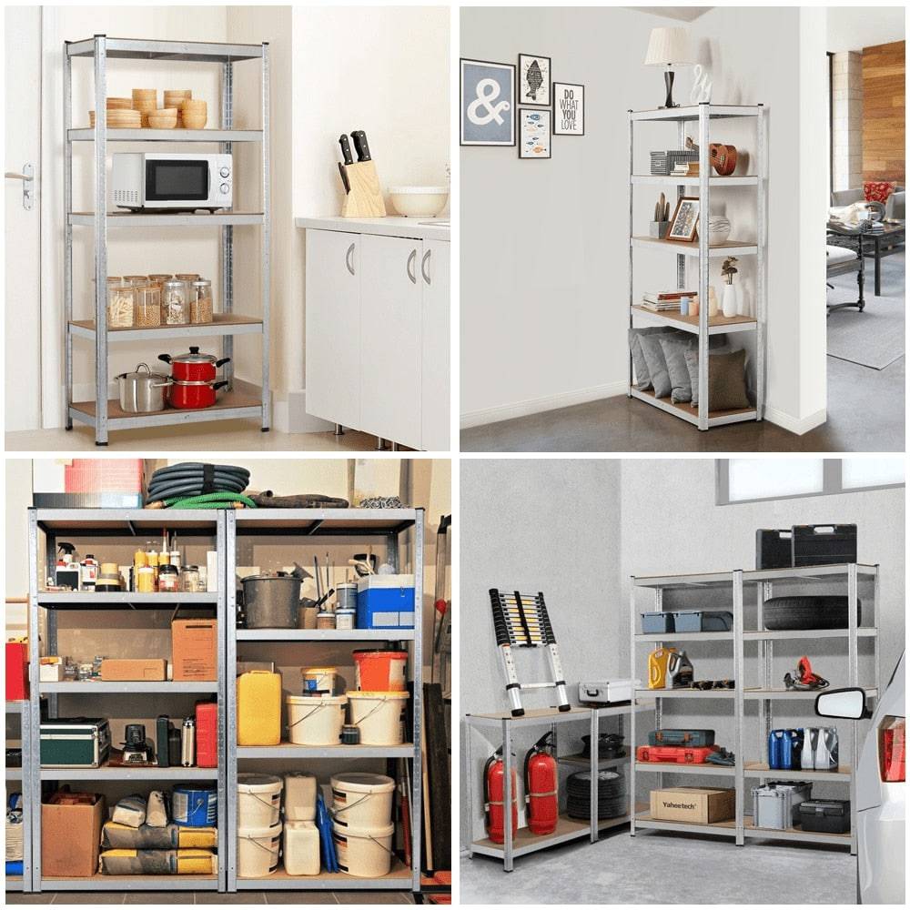 Smile Mart 5-Shelf Boltless & Adjustable Steel Storage Shelf Unit, Blue, Holds Up To 386 Lb Per Shelf L 35.5 X W 16 X H 71’’
