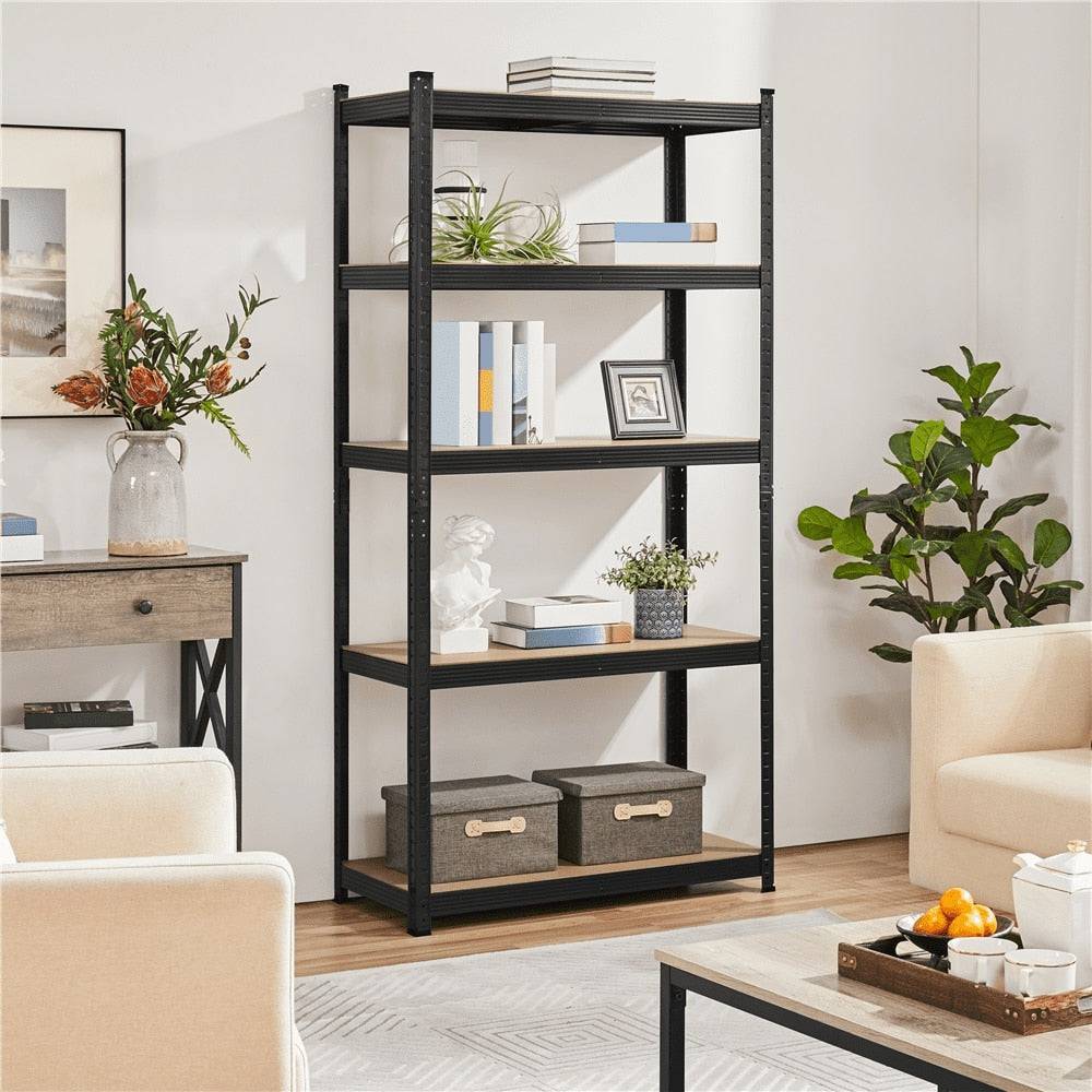 Smile Mart 5-Shelf Boltless & Adjustable Steel Storage Shelf Unit, Blue, Holds Up To 386 Lb Per Shelf L 35.5 X W 16 X H 71’’