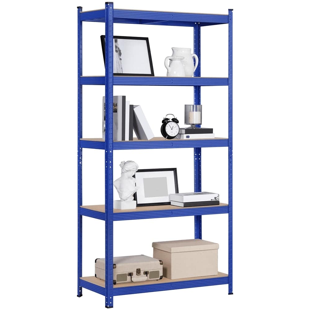 Smile Mart 5-Shelf Boltless & Adjustable Steel Storage Shelf Unit, Blue, Holds Up To 386 Lb Per Shelf L 35.5 X W 16 X H 71’’ - Growtochoice LLC