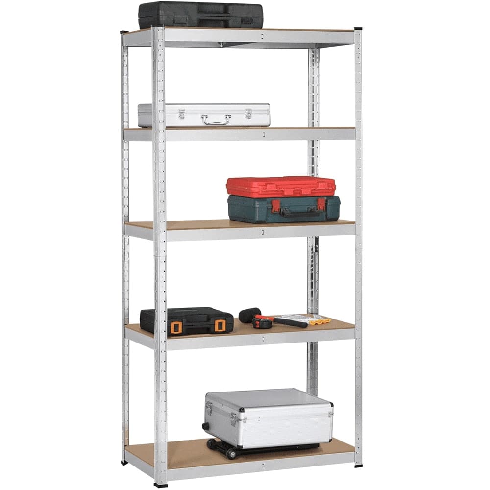Smile Mart 5-Shelf Boltless & Adjustable Steel Storage Shelf Unit, Blue, Holds Up To 386 Lb Per Shelf L 35.5 X W 16 X H 71’’