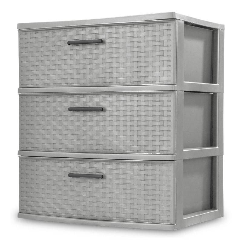 sterilite 3 drawer wide weave tower