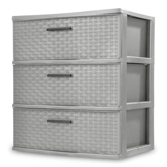 sterilite 3 drawer wide weave tower
