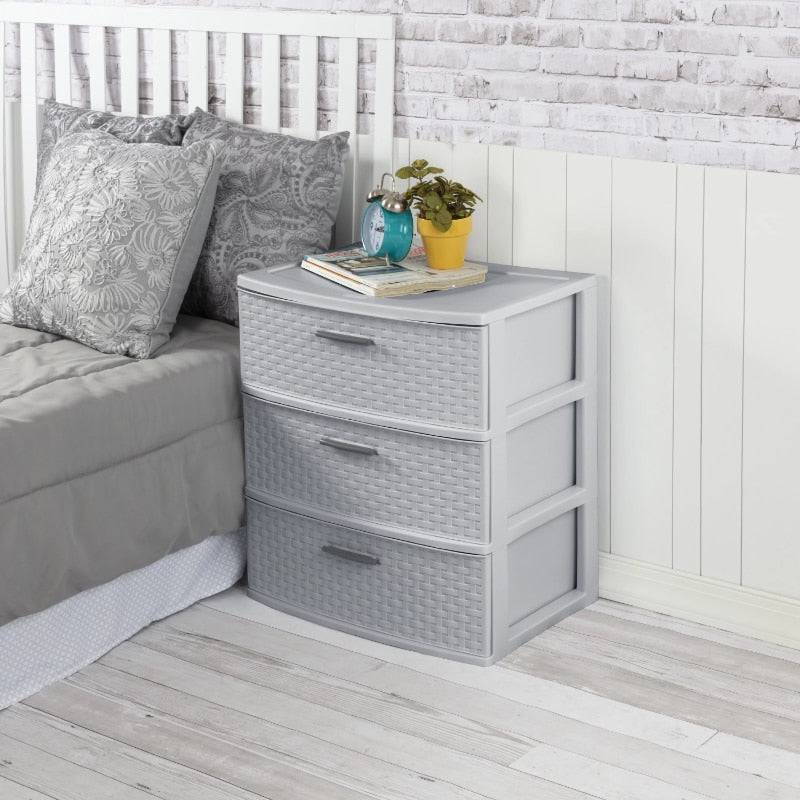 Sterilite 3 Drawer Wide Weave Tower Plastic - Growtochoice LLC