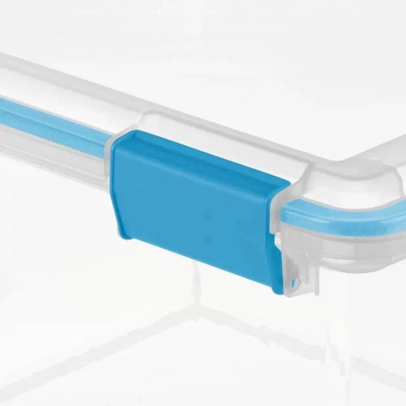 Sterilite 32 Quart Gasket Box - Clear Base and Lid, Blue Aquarium (Set of 4) - Growtochoice LLC