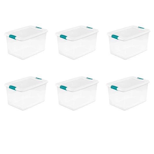Set of 6 Sterilite 64 Qt. White Latching Plastic Storage Boxes - Growtochoice LLC