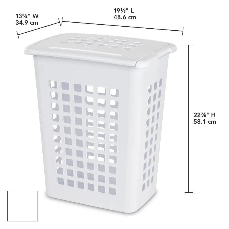 Sterilite Rectangular LiftTop Plastic Laundry Hamper White folding laundry basket laundry dirty clothes basket - Growtochoice LLC