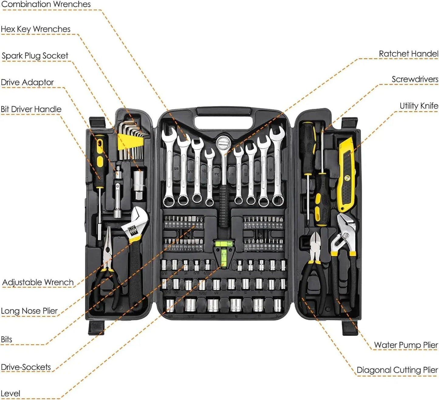 95-Piece Tool Set with Portable Toolbox - Growtochoice LLC
