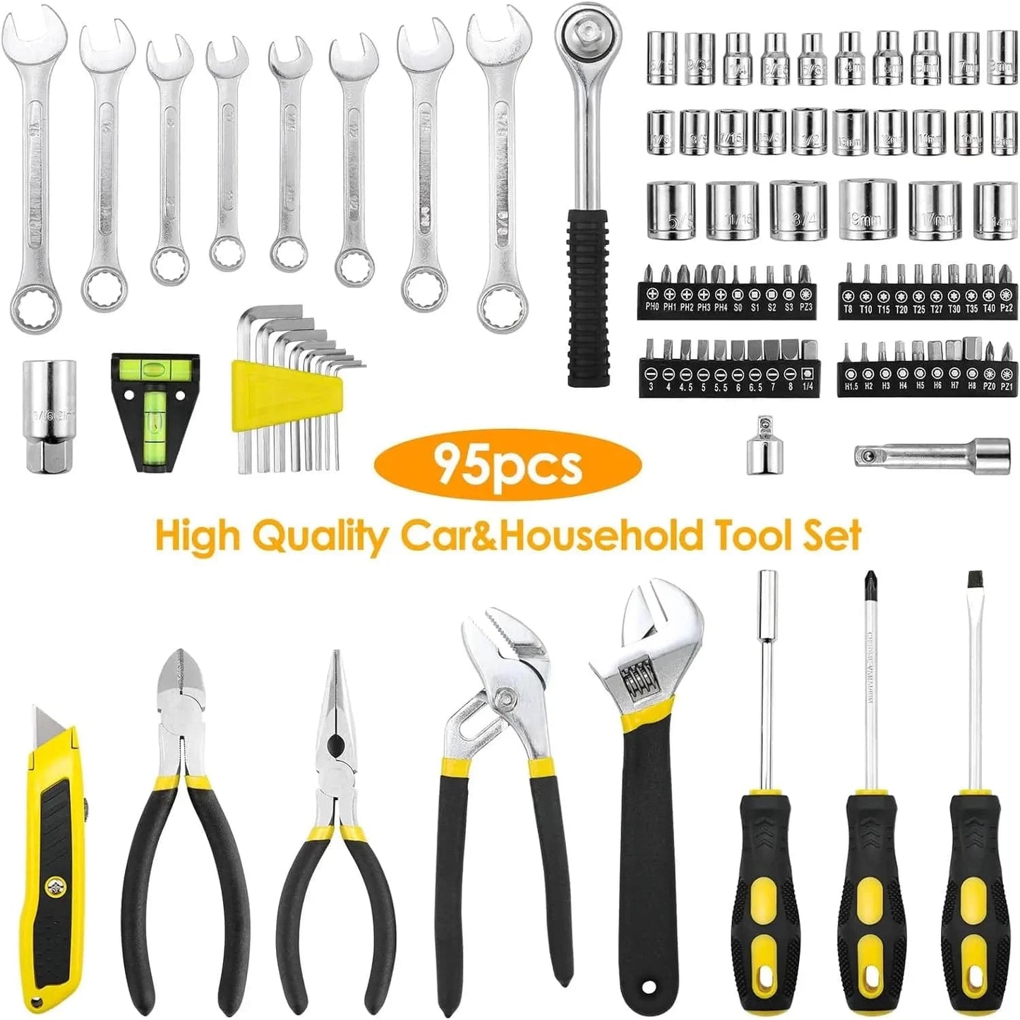 95-Piece Tool Set with Portable Toolbox - Growtochoice LLC