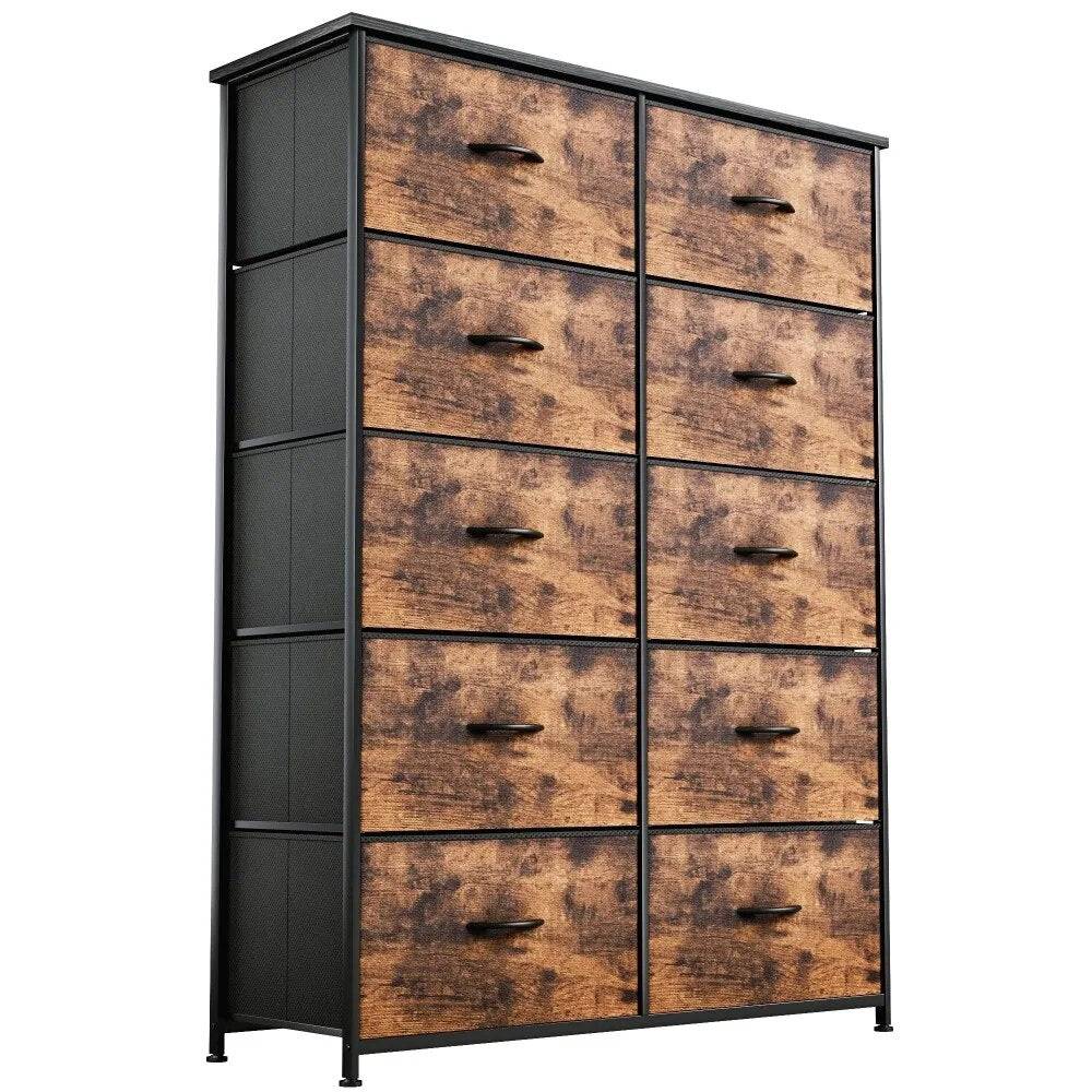 Tall 10 Drawer, Fabric Storage Tower-Organizer Unit for Bedroom, Living Room, Hallway, Closets & Nursery - Growtochoice LLC
