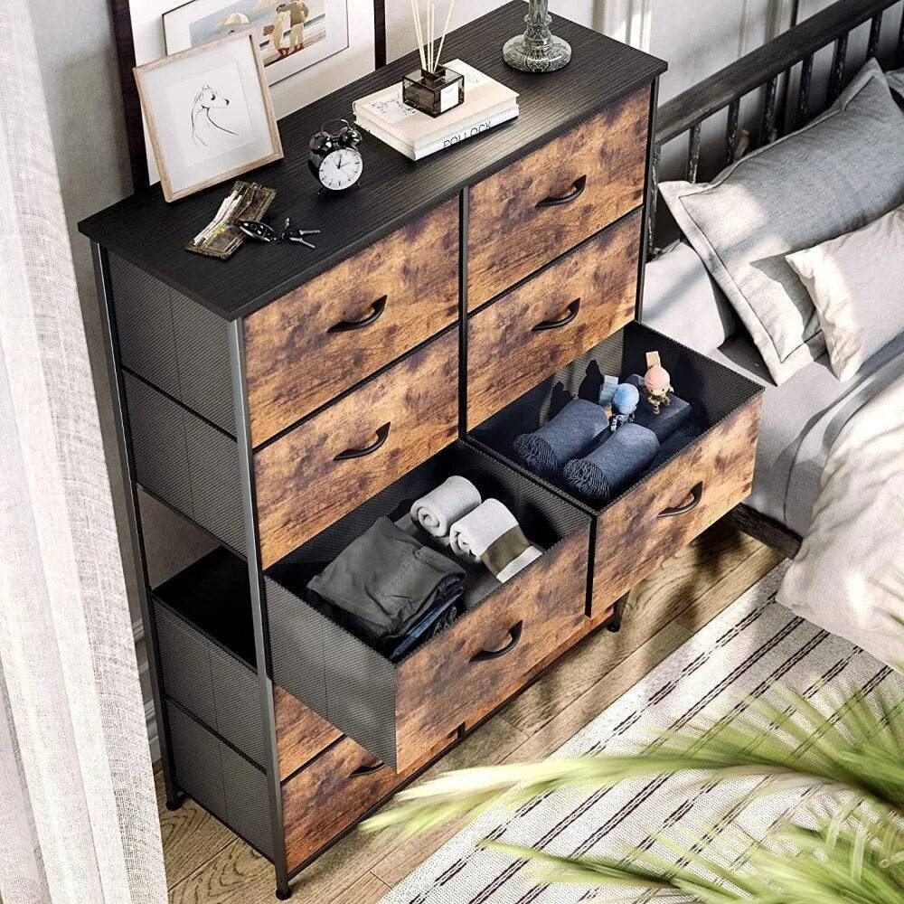 Tall 10 Drawer, Fabric Storage Tower-Organizer Unit for Bedroom, Living Room, Hallway, Closets & Nursery - Growtochoice LLC
