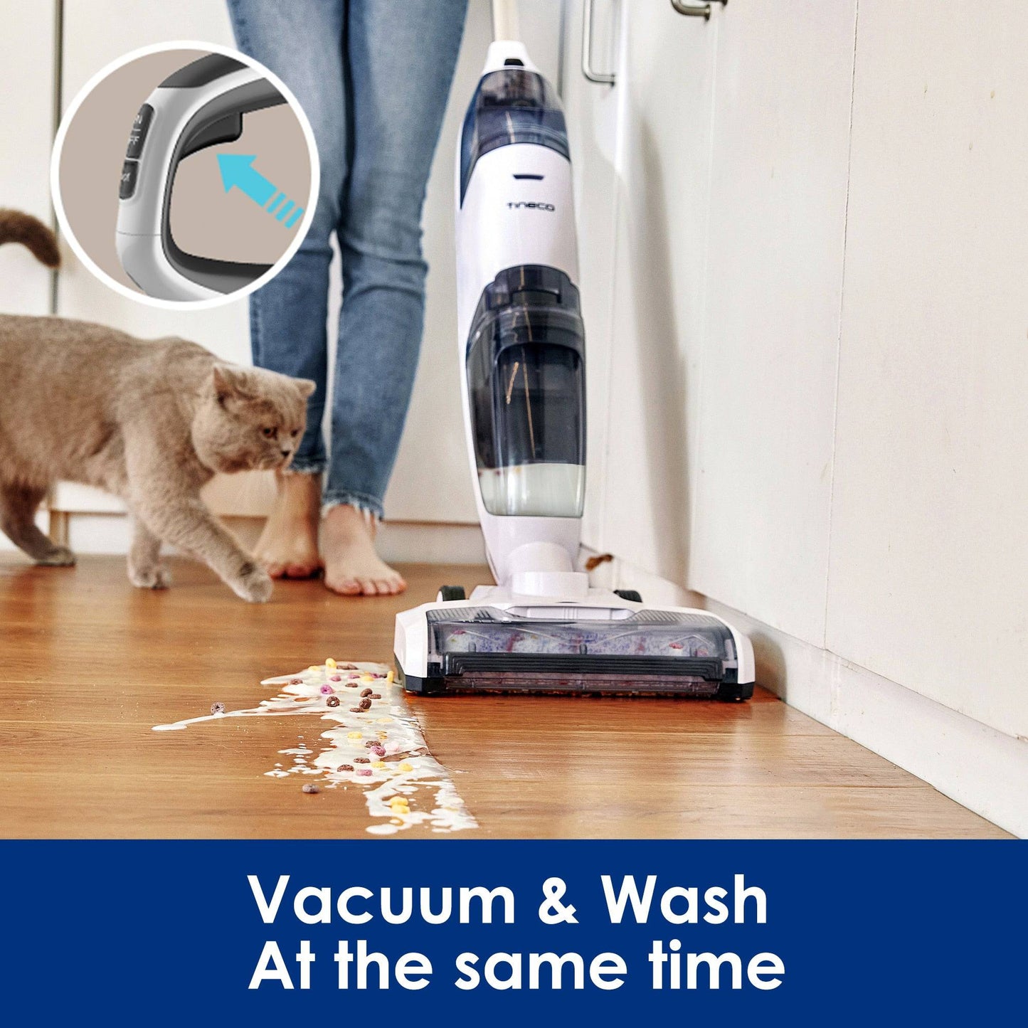 Tineco iFloor Complete Cordless Wireless Wet Dry Vacuum Cleaner Multi-Surface Smart Handheld Floor Washer Mop - Growtochoice LLC