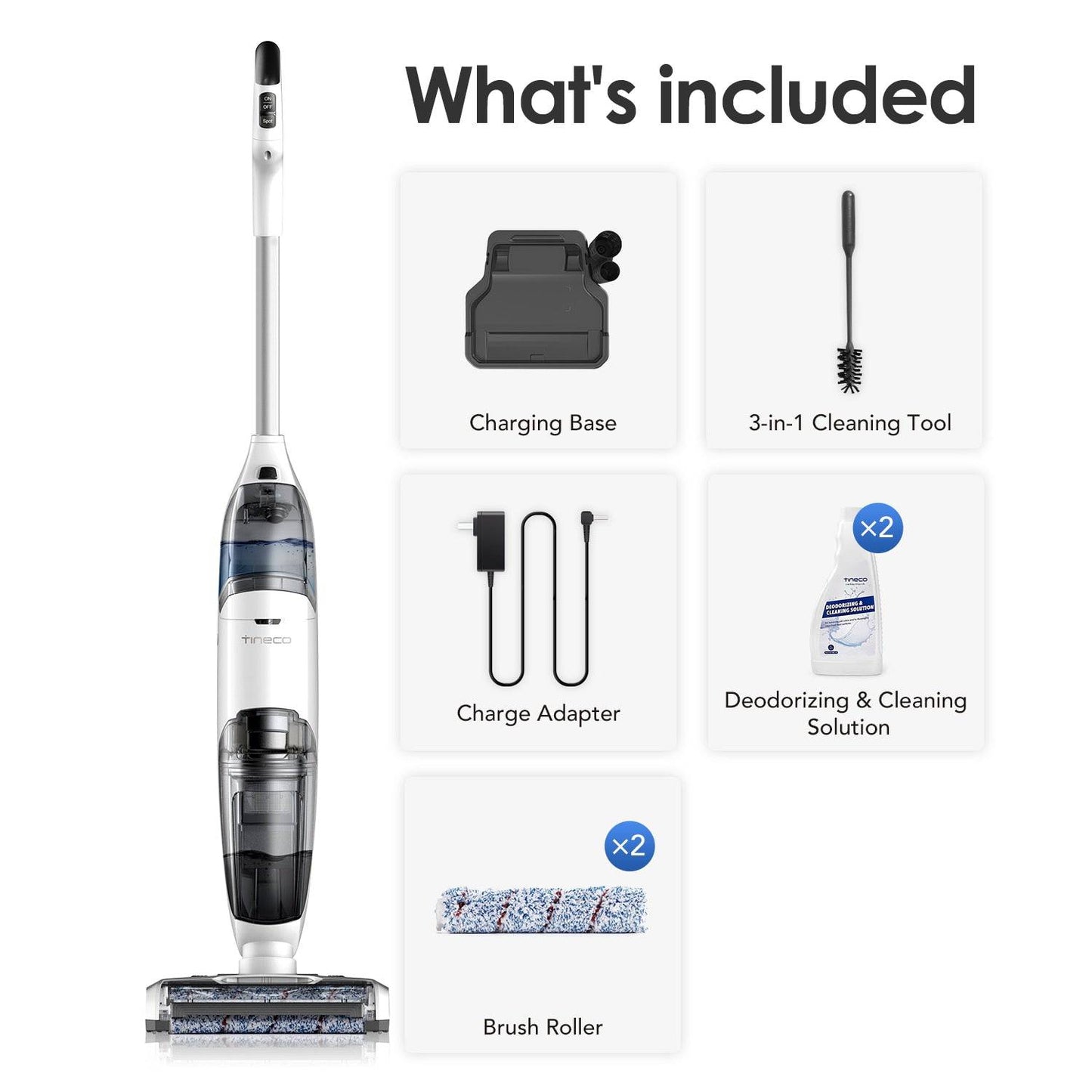 Tineco iFloor Complete Cordless Wireless Wet Dry Vacuum Cleaner Multi-Surface Smart Handheld Floor Washer Mop - Growtochoice LLC