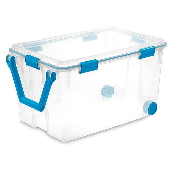 Storage Tote, Clear, Polypropylene, 30 1/4 in L, 19 5/8 in W, 16 3/4 in H, 30 gal Volume Capacity - Growtochoice LLC