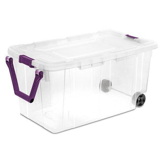 Storage Tote, Clear, Polypropylene, 36 3/4 in L, 21 3/8 in W, 18 in H, 40 gal Volume Capacity - Growtochoice LLC