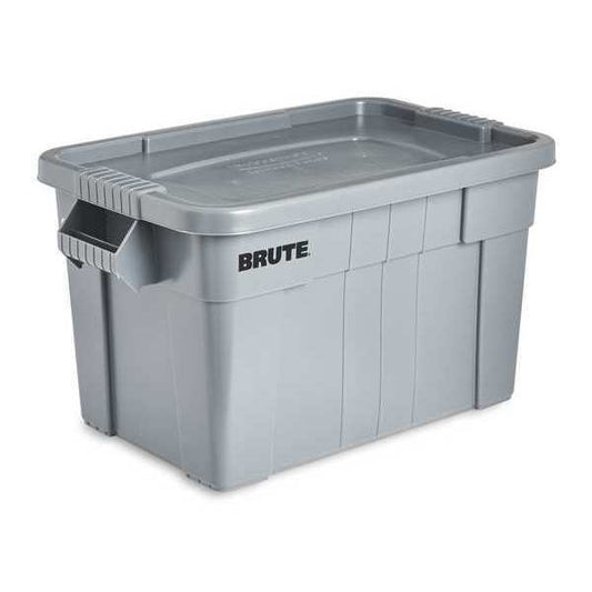Storage Tote with Snap Lid,  Gray,  Plastic,  27 7/8 in L,  17 4/5 in W,  15 1/8 in H - Growtochoice LLC