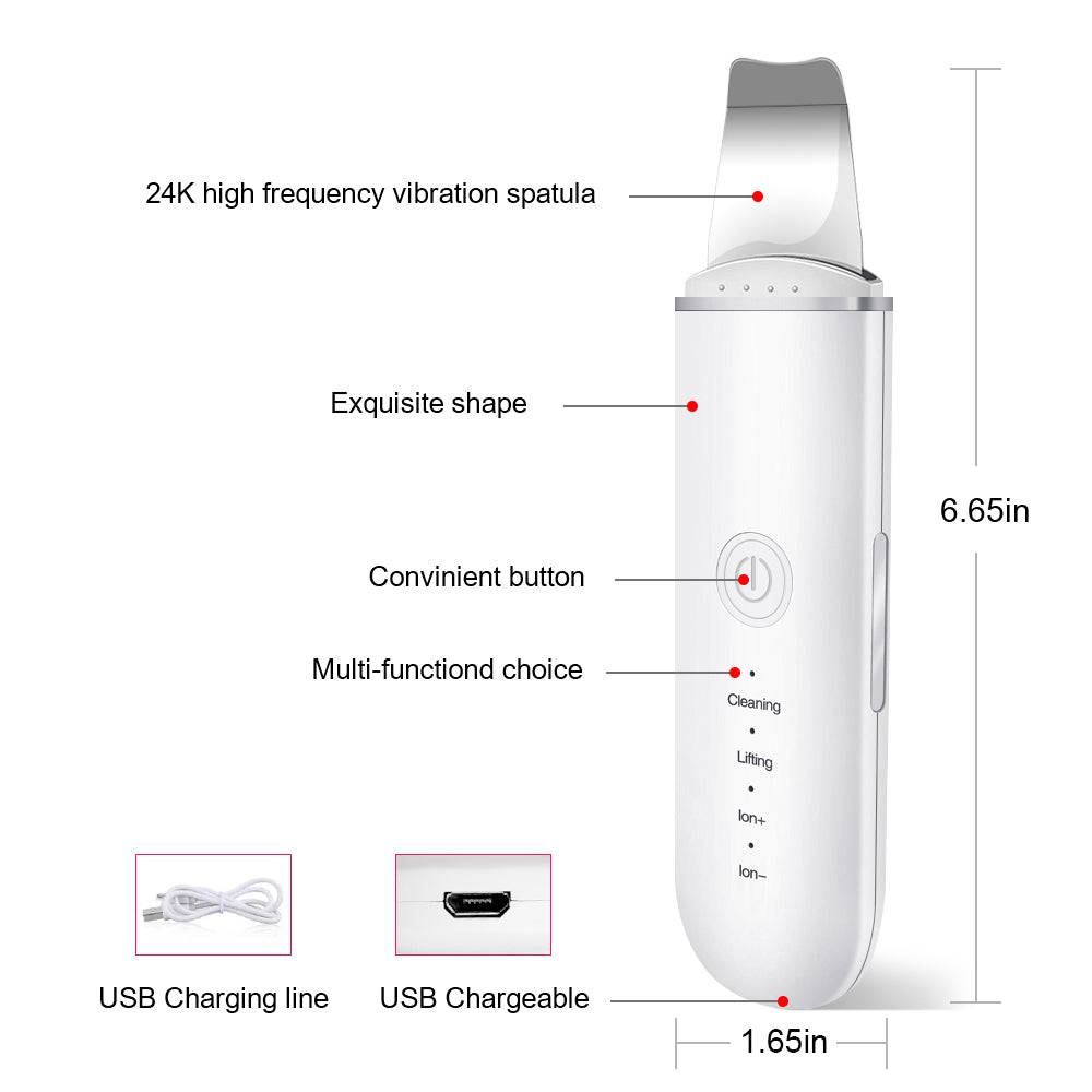 Ultrasonic Skin Scrubber Vibration Face Blackhead Remover - Growtochoice LLC