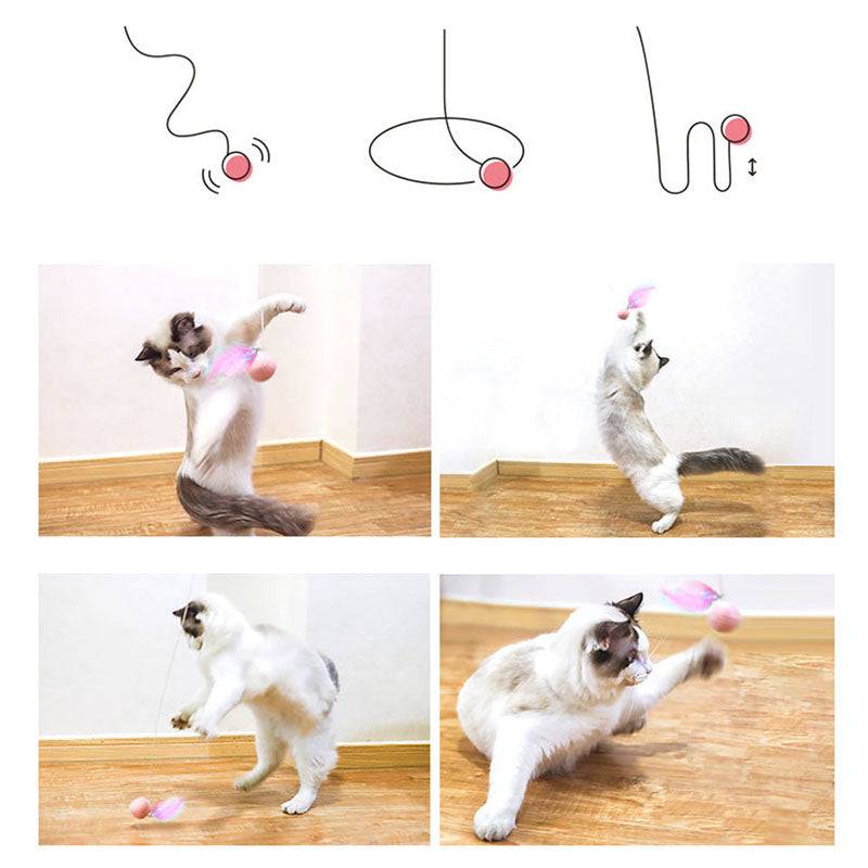 Cat Retractable Stick Feather Toy - Growtochoice LLC