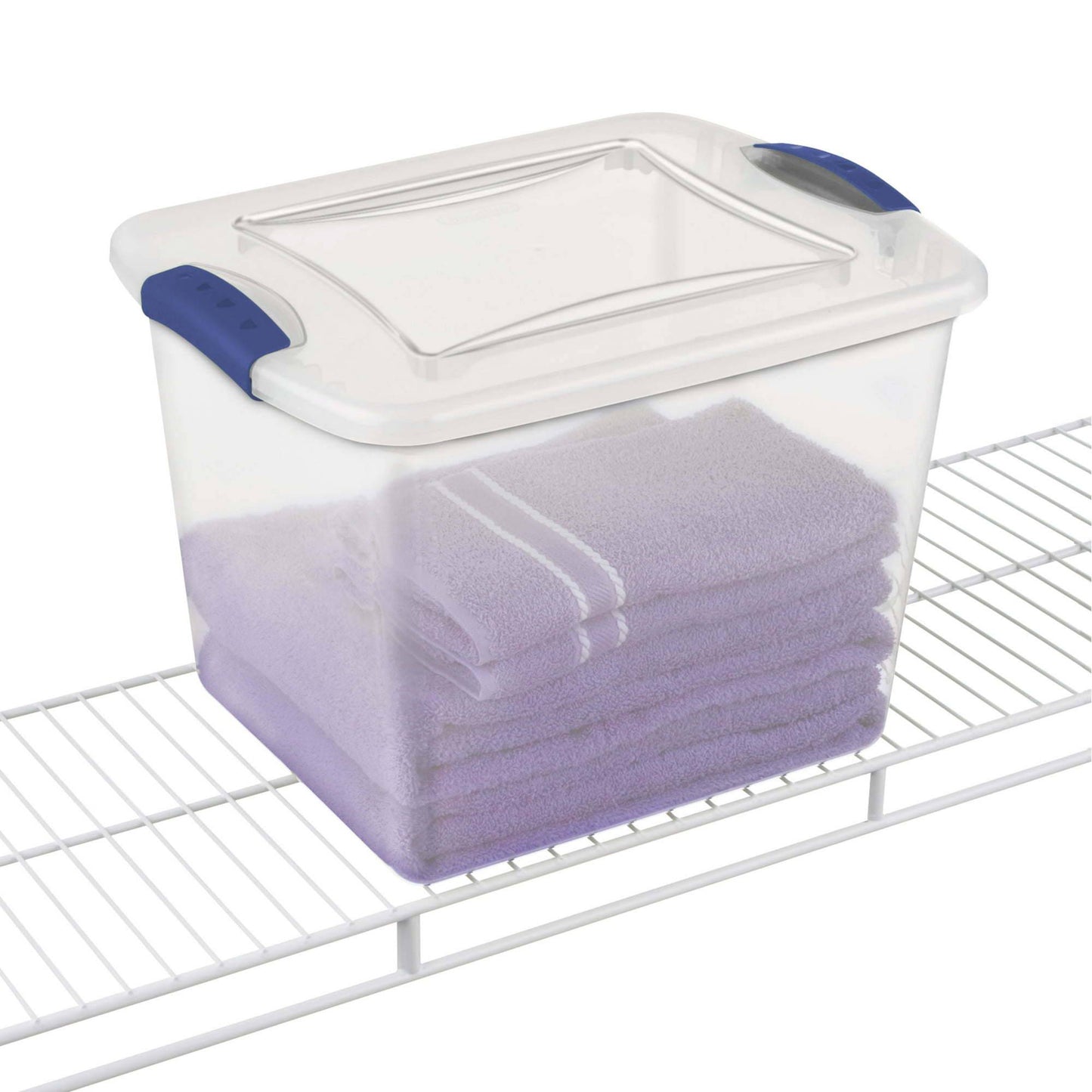 Set of 10 Stadium Blue 27-Quart Latch Box Plastic Containers - Growtochoice LLC