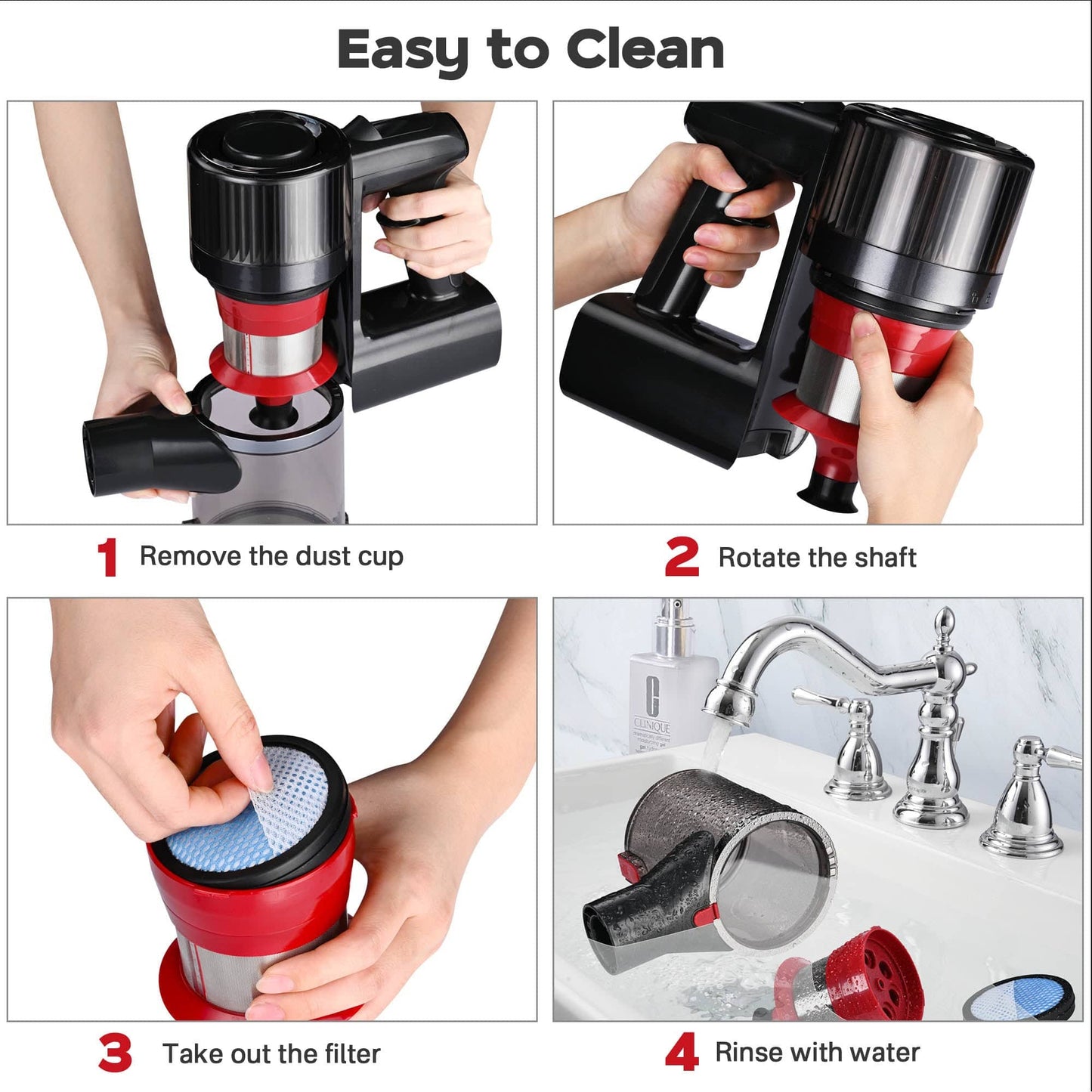 Whall Cordless Stick Vacuum Cleaner - Powerful 25kPa Suction, 4-in-1 Foldable Design, 200W Brushless Motor, 40 Minutes Runtime, Lightweight Handheld Vacuum for Home, Hard Floor, Carpet, and Pet Hair. - Growtochoice LLC