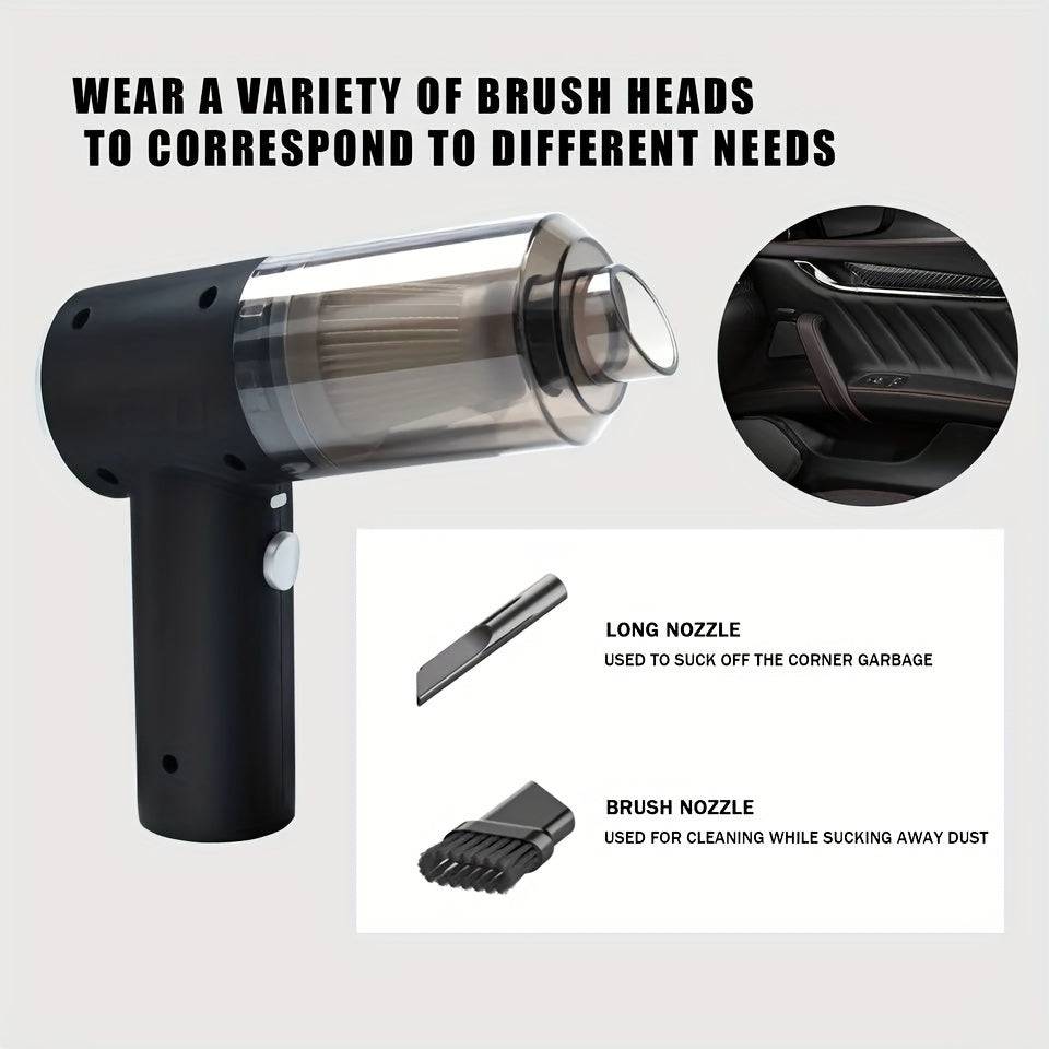 Handheld High Power Cordless Car Vacuum Cleaner - Portable and Rechargeable, Perfect for Easy Cleaning of Car Interior, Desktop, Sofa, Keyboard, Drawer, Crevices, and Small Spaces. - Growtochoice LLC