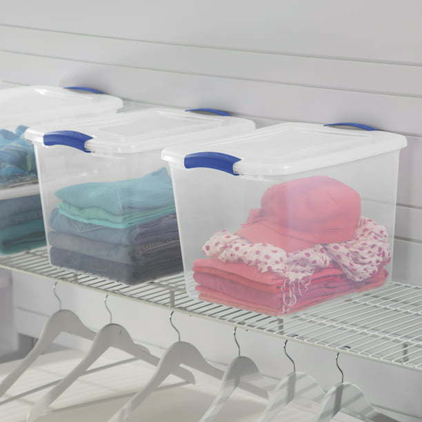 Set of 10 Stadium Blue 27-Quart Latch Box Plastic Containers - Growtochoice LLC