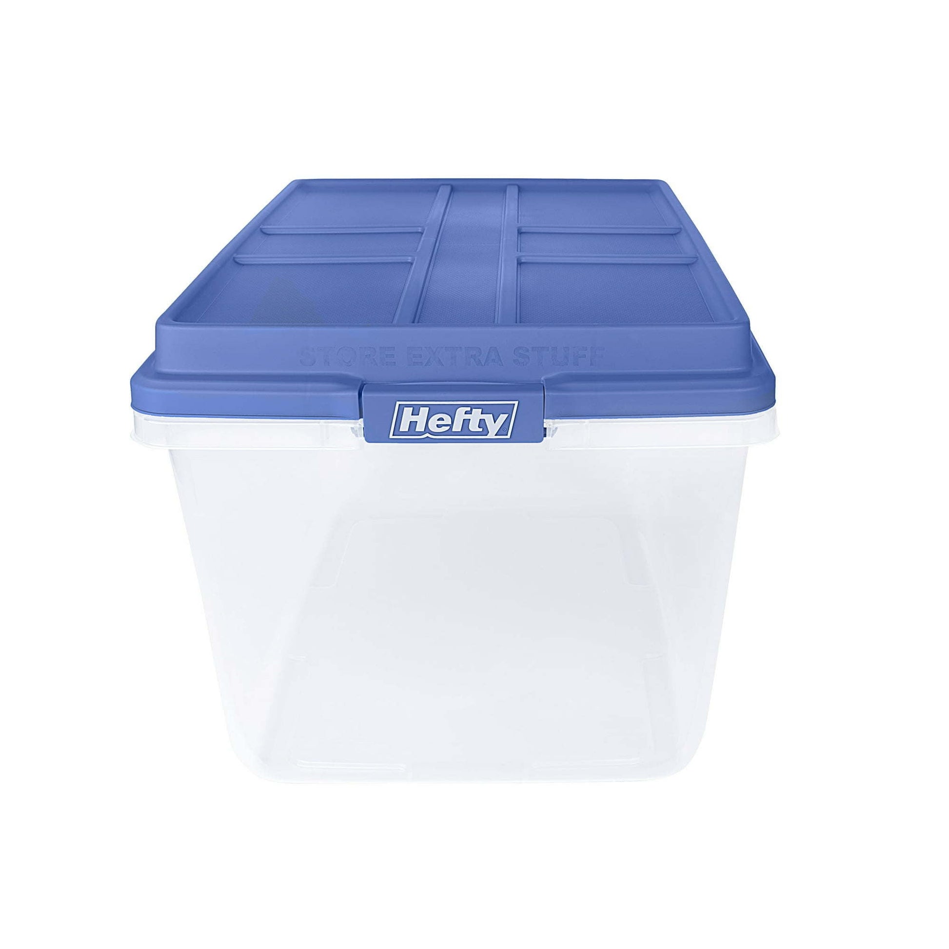72 Qt. Clear Plastic Storage Bin with Blue HI-RISE Lid, 6 Pack - Growtochoice LLC